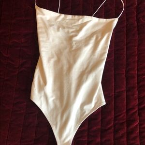 Abercrombie white bodysuit cowl neck